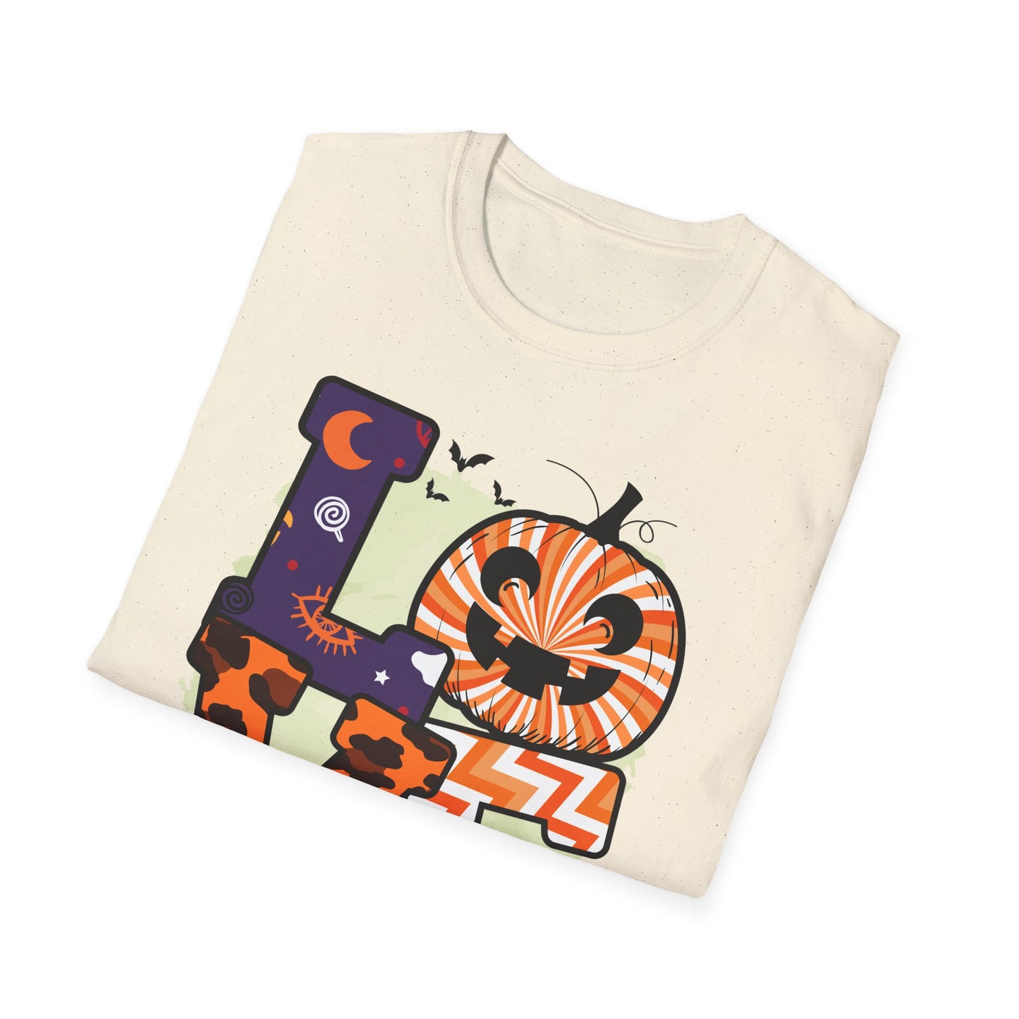 Halloween Love T-Shirt | Unisex Softstyle Tee for Fall | Spooky Season Apparel | Cute Halloween Shirt | Gift for Ghost Lovers