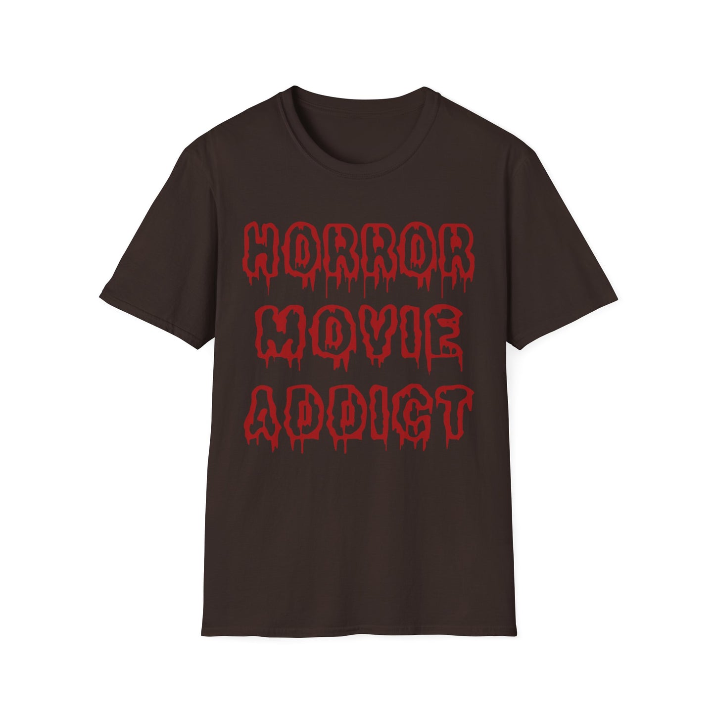 Horror Movie Addict T-Shirt, Unisex Softstyle Tee, Gifts for Film Lovers, Horror Movie Fans, Halloween Apparel, Casual Wear
