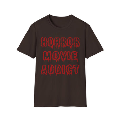 Horror Movie Addict T-Shirt, Unisex Softstyle Tee, Gifts for Film Lovers, Horror Movie Fans, Halloween Apparel, Casual Wear