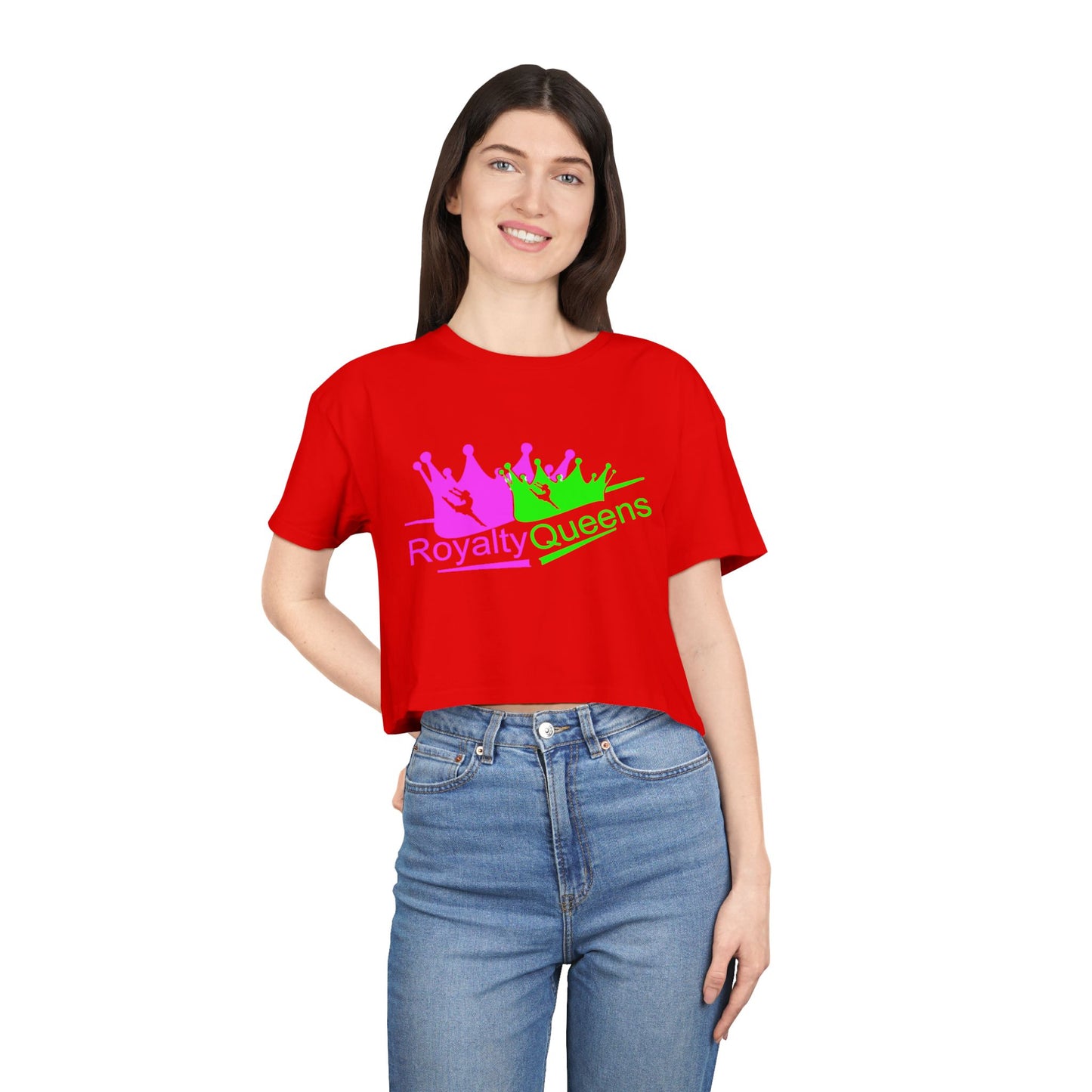 Royalty Queens Women's Crop Tee | Fun, Trendy Shirt for Celebrations, Gifts, Parties, Everyday Wear, Self-Expression