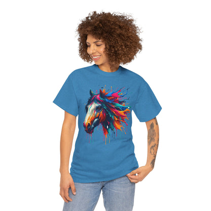 Vibrant Horse Art Unisex Heavy Cotton Tee