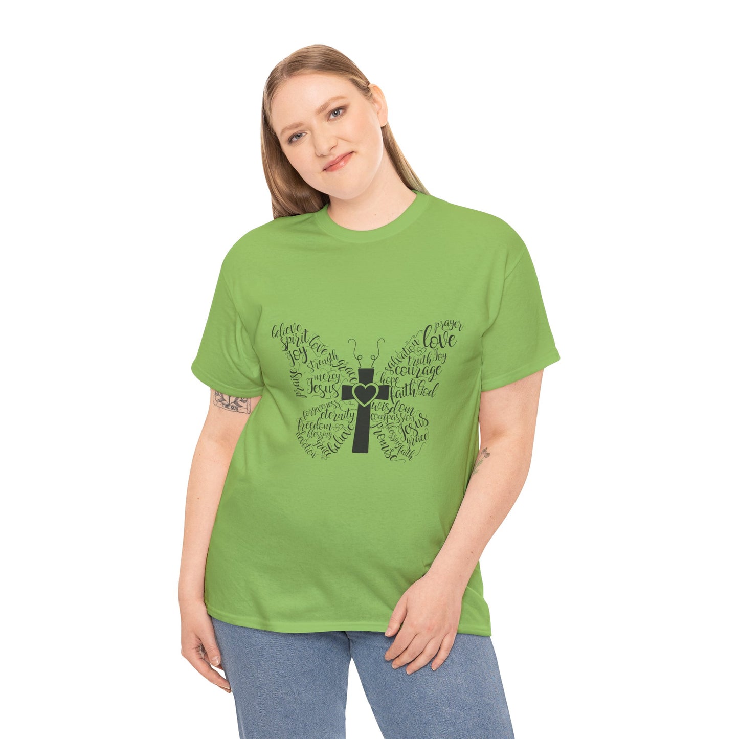 Inspirational Butterfly Unisex Heavy Cotton Tee - Love and Hope Design