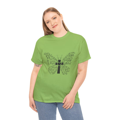 Inspirational Butterfly Unisex Heavy Cotton Tee - Love and Hope Design