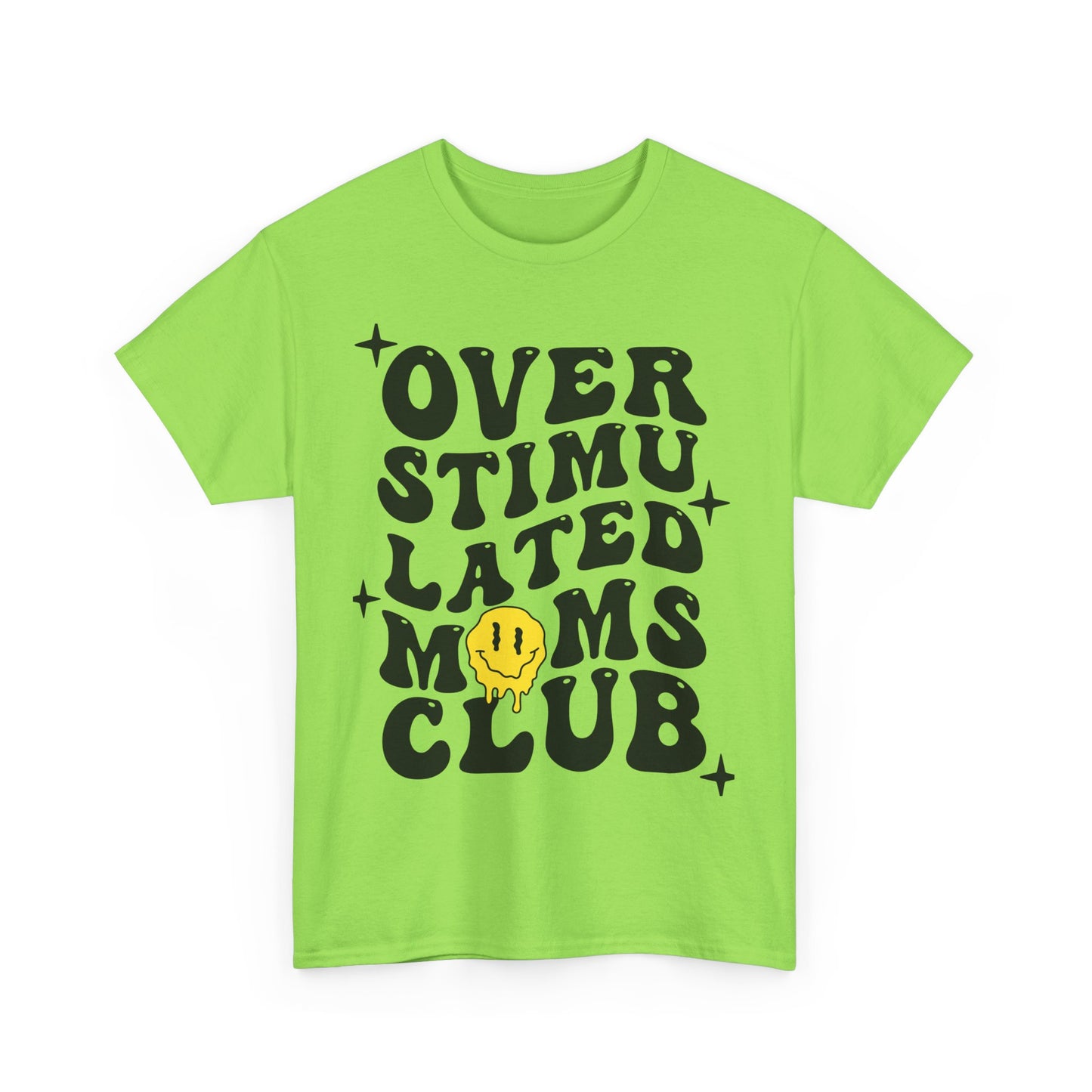 Overstimulated Moms Club Unisex Heavy Cotton Tee - Vibrant Orange T-Shirt for Busy Moms