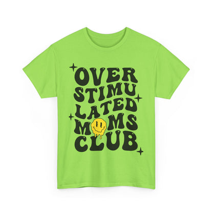 Overstimulated Moms Club Unisex Heavy Cotton Tee - Vibrant Orange T-Shirt for Busy Moms