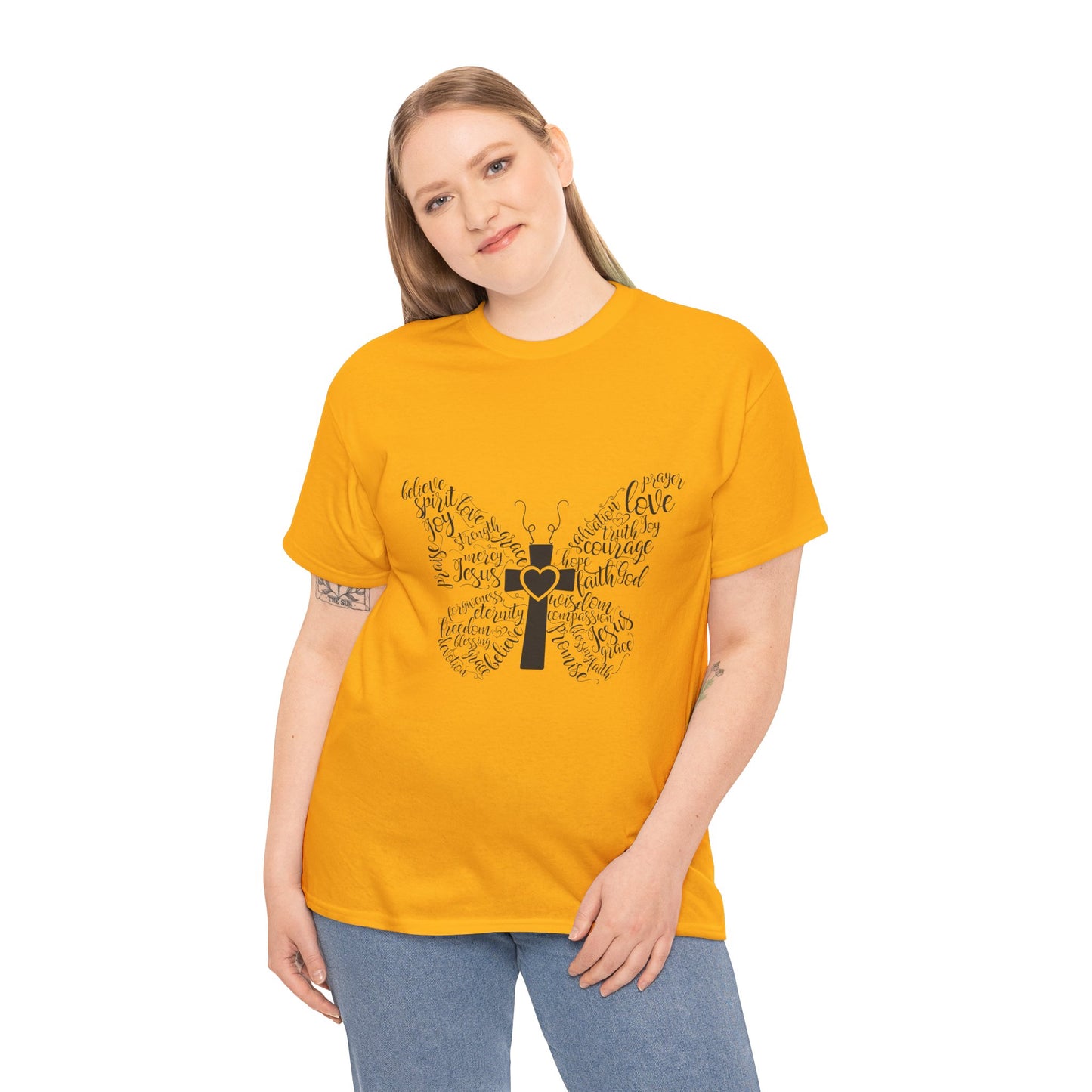 Inspirational Butterfly Unisex Heavy Cotton Tee - Love and Hope Design