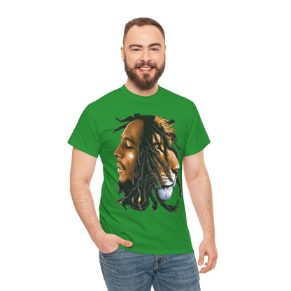 Unisex Heavy Cotton Tee - Inspiring Lion and Human Design