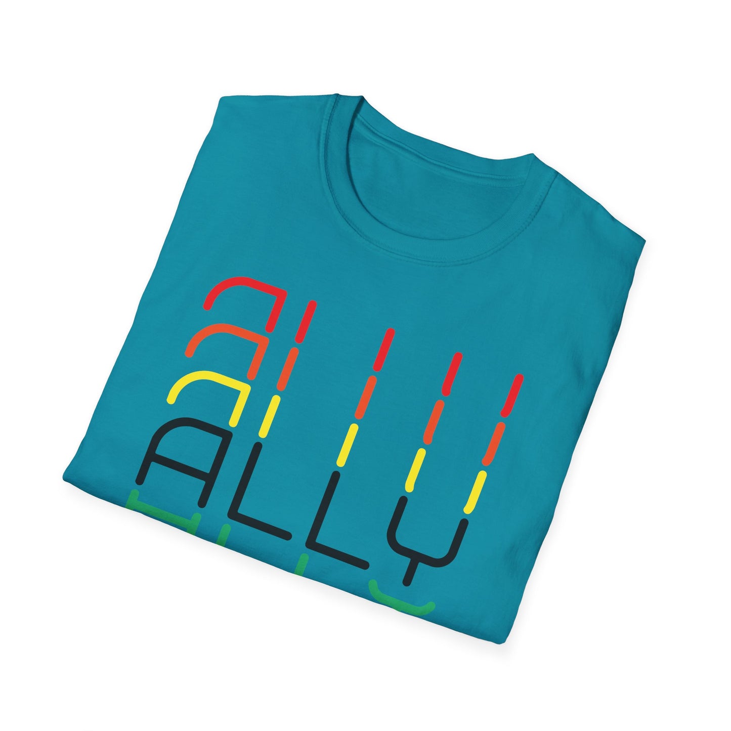 Pride Ally Unisex T-Shirt | Softstyle Tee for LGBTQ+ Support | Perfect for Pride Month, Festivals, or Everyday Wear