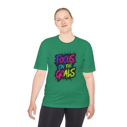 Colorful Motivational Fitness Tee for Active Lifestyle, Gym Shirt, Workout Shirt, Gift for Athletes, Focus on the Goals