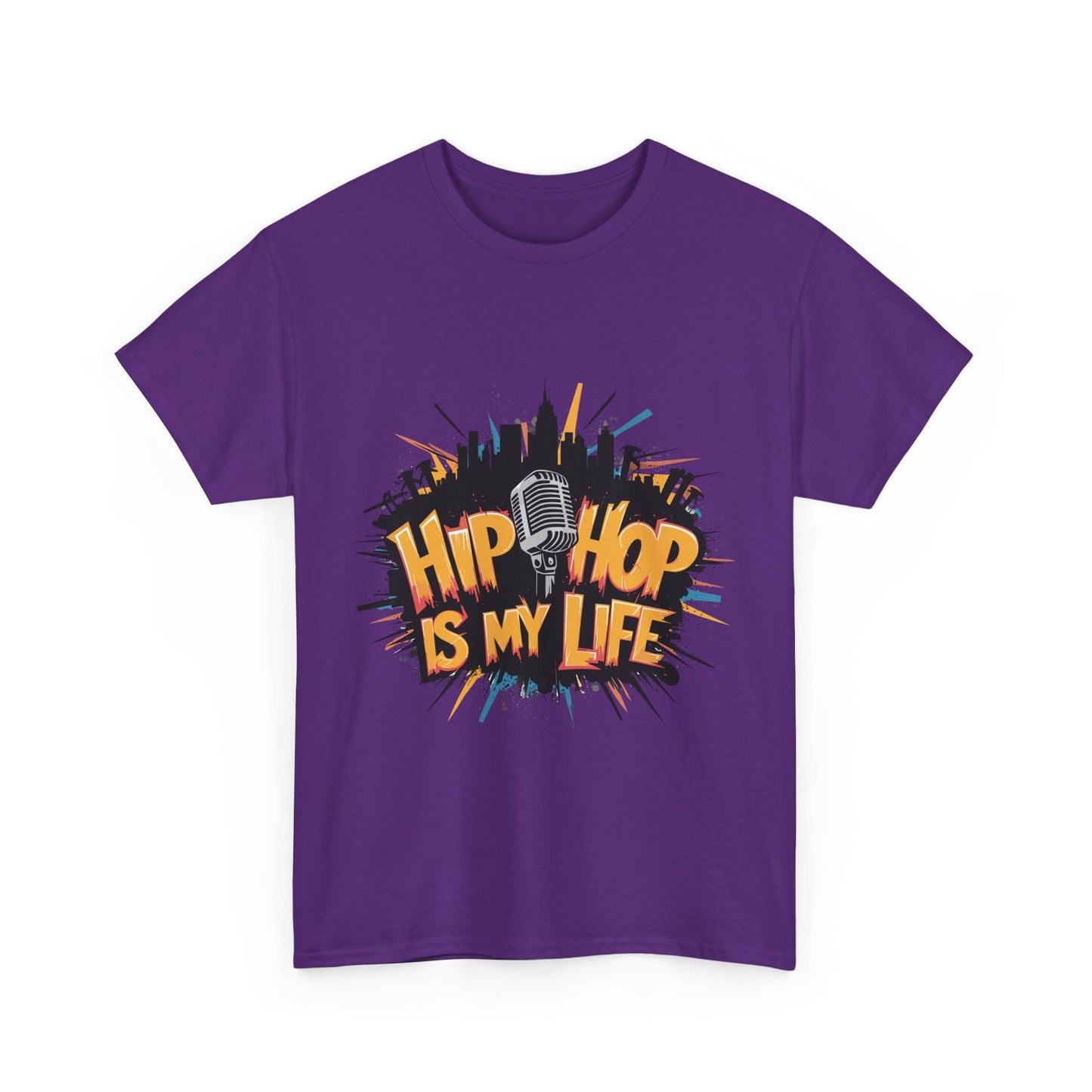 Hip Hop Is My Life Unisex Heavy Cotton Tee, Music Lover Gift, Streetwear T-Shirt, Cool Graphic Tee, Youthful Style, Everyday Casual Wear
