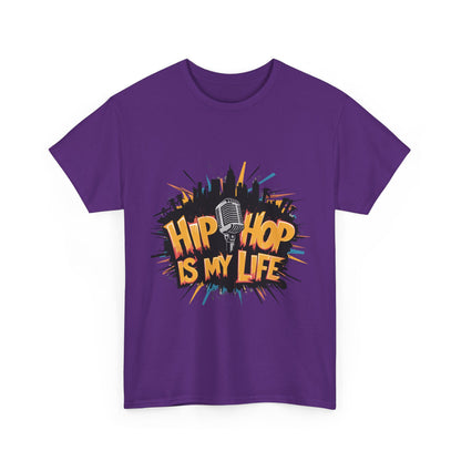 Hip Hop Is My Life Unisex Heavy Cotton Tee, Music Lover Gift, Streetwear T-Shirt, Cool Graphic Tee, Youthful Style, Everyday Casual Wear