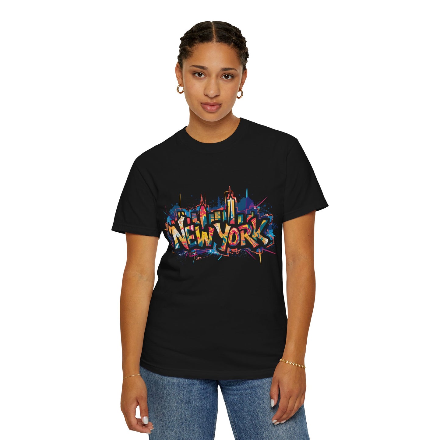 Colorful New York Graffiti T-Shirt, Streetwear Tee, City Vibe Shirt, Travel Souvenir Gift, Urban Fashion, Summer Outfit