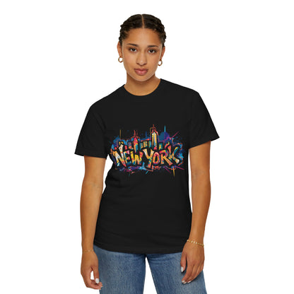Colorful New York Graffiti T-Shirt, Streetwear Tee, City Vibe Shirt, Travel Souvenir Gift, Urban Fashion, Summer Outfit