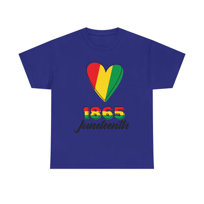 Juneteenth Heart Unisex Heavy Cotton Tee, Celebrate Freedom, Heritage Spirit Shirt, Black History Month Gift, Casual Tee for All