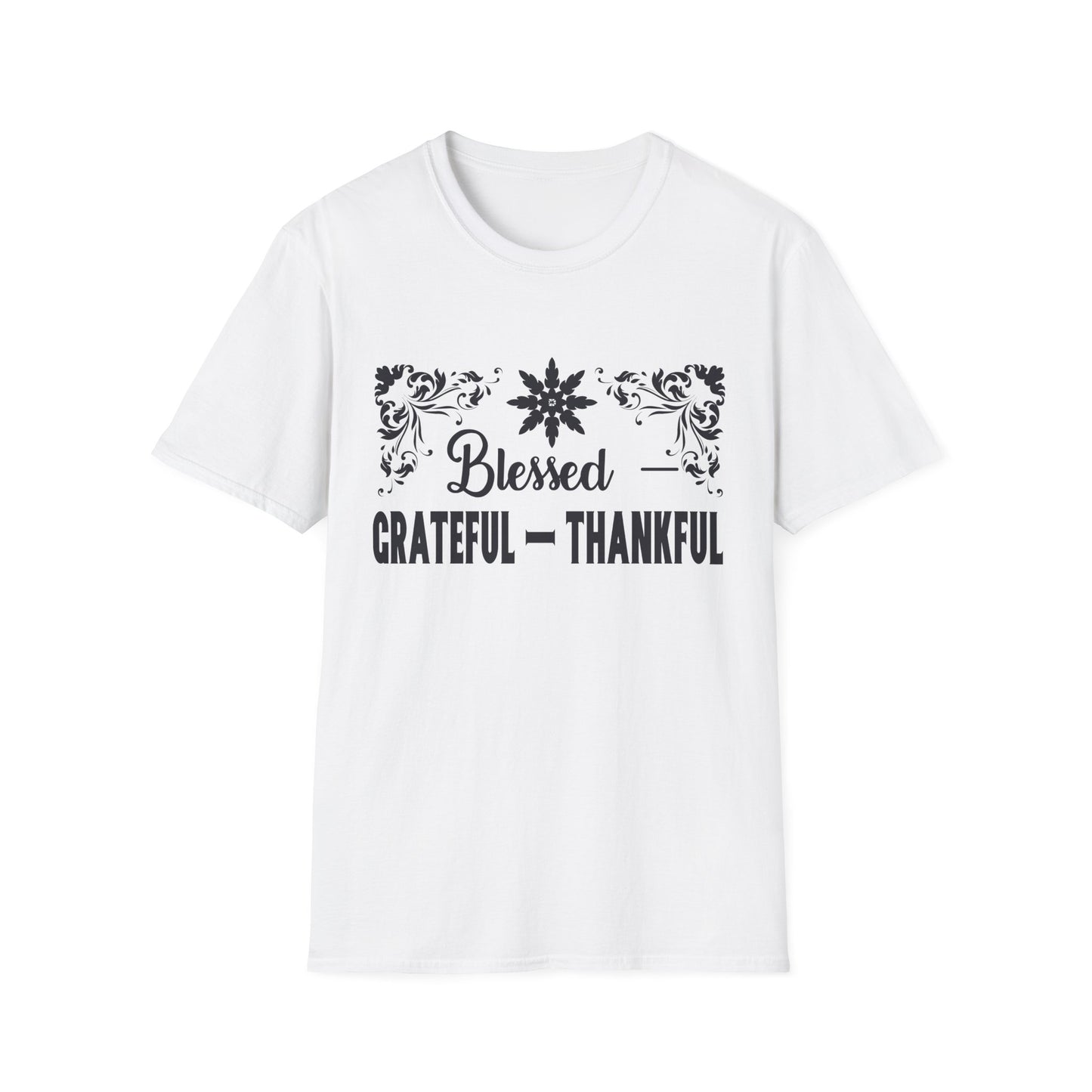 Grateful & Blessed T-Shirt, Spiritual Apparel, Thanksgiving Gift, Casual Wear, Unisex Gift Idea, Positive Affirmation Tee