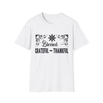 Grateful & Blessed T-Shirt, Spiritual Apparel, Thanksgiving Gift, Casual Wear, Unisex Gift Idea, Positive Affirmation Tee