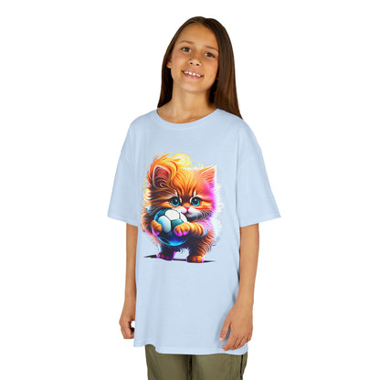 Colorful Kitten Kids Tee - Fun, Playful Cotton T-Shirt for Cat Lovers