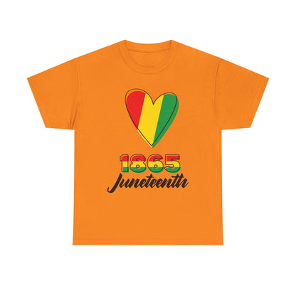 Juneteenth Heart Unisex Heavy Cotton Tee, Celebrate Freedom, Heritage Spirit Shirt, Black History Month Gift, Casual Tee for All