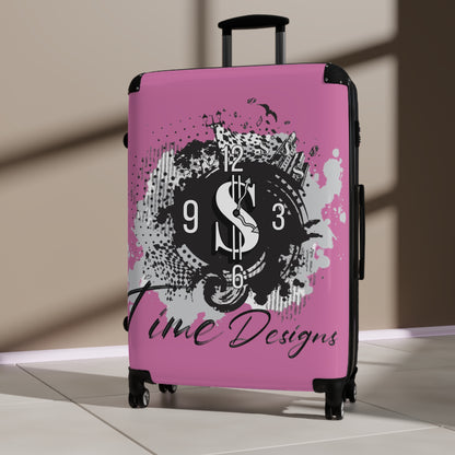 Stylish Travel Suitcase with Time Design, Unique Luggage, Adventure Ready Bag, Perfect for Travelers, Stylish Gift Idea