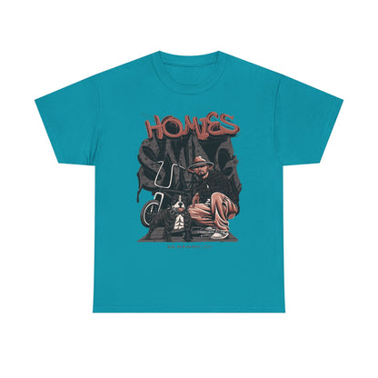 Graphic Unisex Heavy Cotton Tee - 'Homies' Casual Style