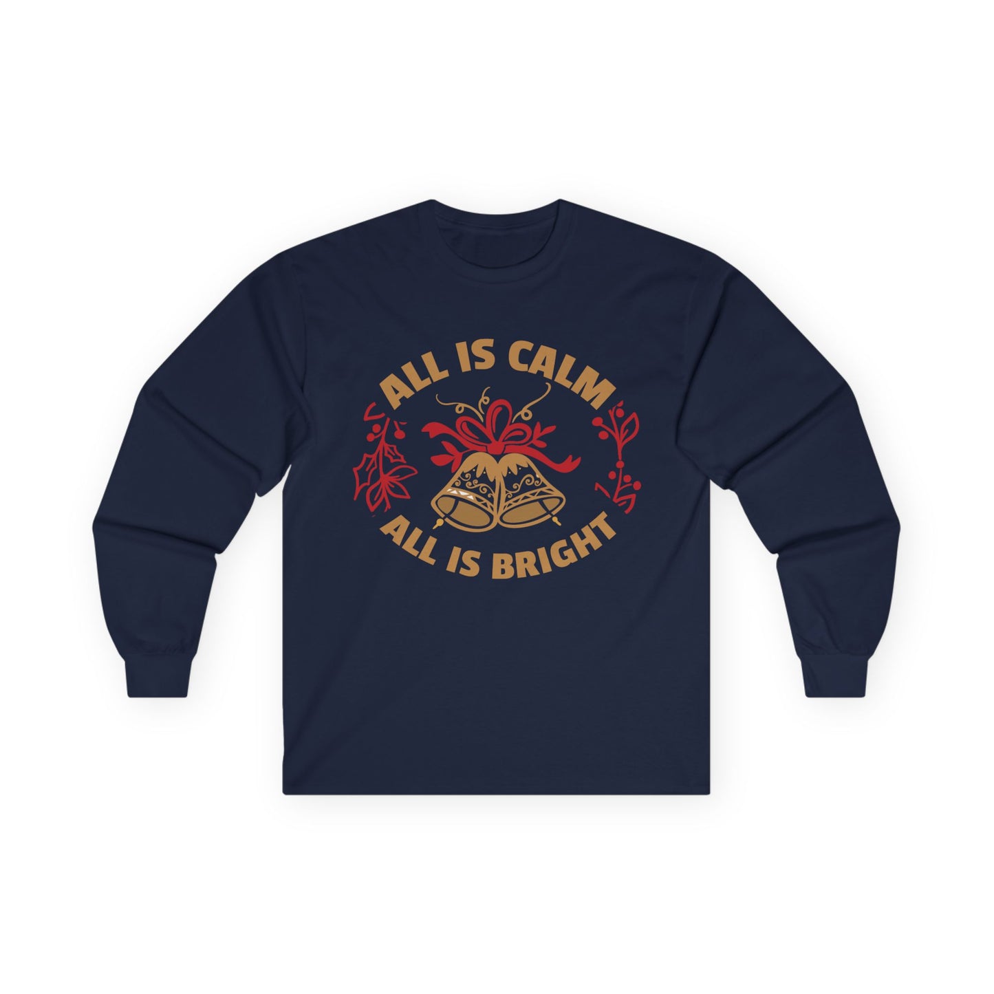 Holiday Spirit Long Sleeve Tee - Cozy Unisex Cotton Tee for Christmas, Gifts, Winter Wear, Family Gatherings, Festive Celebrations