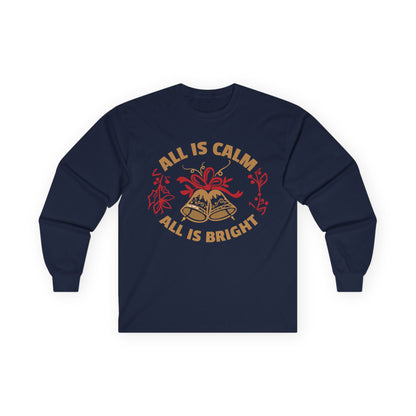 Holiday Spirit Long Sleeve Tee - Cozy Unisex Cotton Tee for Christmas, Gifts, Winter Wear, Family Gatherings, Festive Celebrations