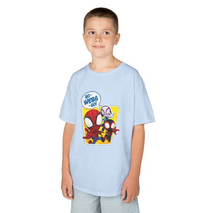 Spiderman Kids Heavy Cotton Tee - Playful Superhero Shirt for Young Fans