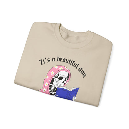 Unisex Heavy Blend™ Crewneck Sweatshirt - "It's a Beautiful Day to Leave Me Alone" Cozy Graphic