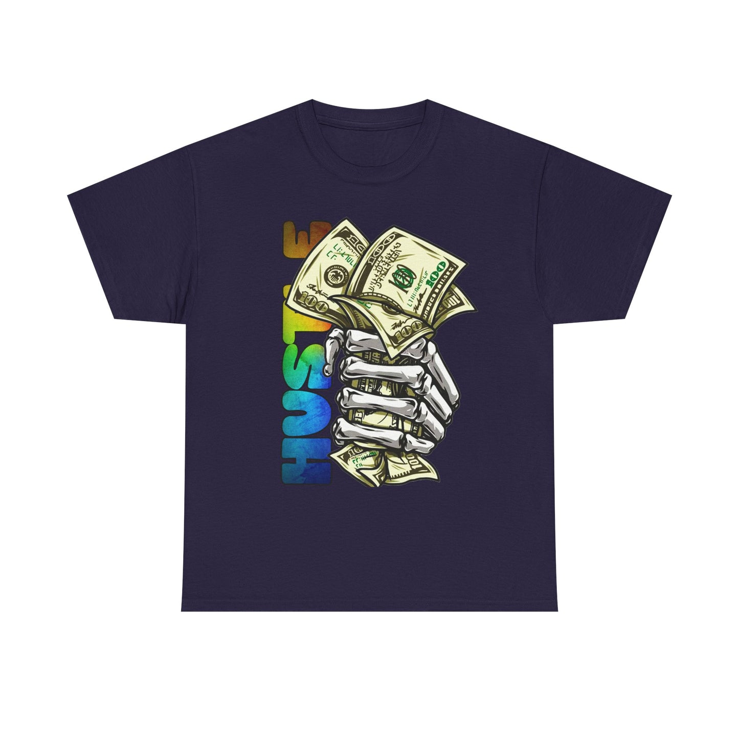 Unisex Heavy Cotton Tee - 'Hustle' Graphic Tee with Money Design