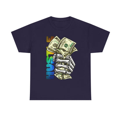 Unisex Heavy Cotton Tee - 'Hustle' Graphic Tee with Money Design