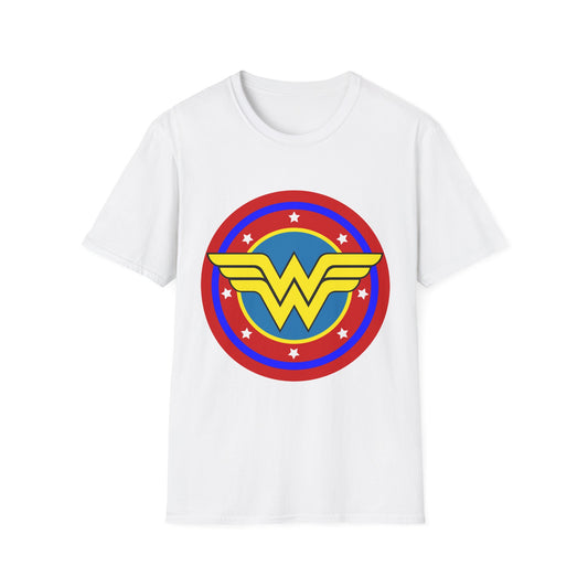 Wonder Woman Inspired Unisex Softstyle T-Shirt, Superhero Tee, Gift for Amazon Fans, Comic Con Outfit, Everyday Wear, Birthday Present