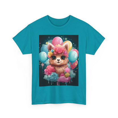 Cute Floral Dog Unisex Heavy Cotton Tee - Perfect for Dog Lovers!