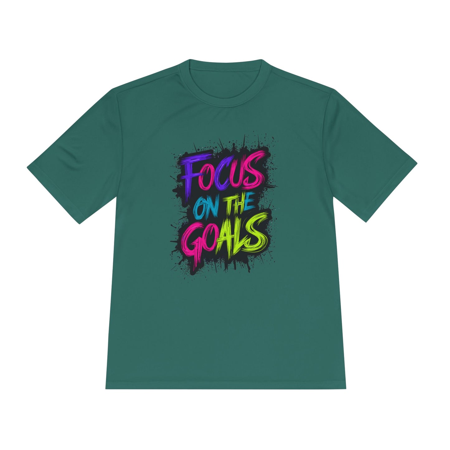 Colorful Motivational Fitness Tee for Active Lifestyle, Gym Shirt, Workout Shirt, Gift for Athletes, Focus on the Goals