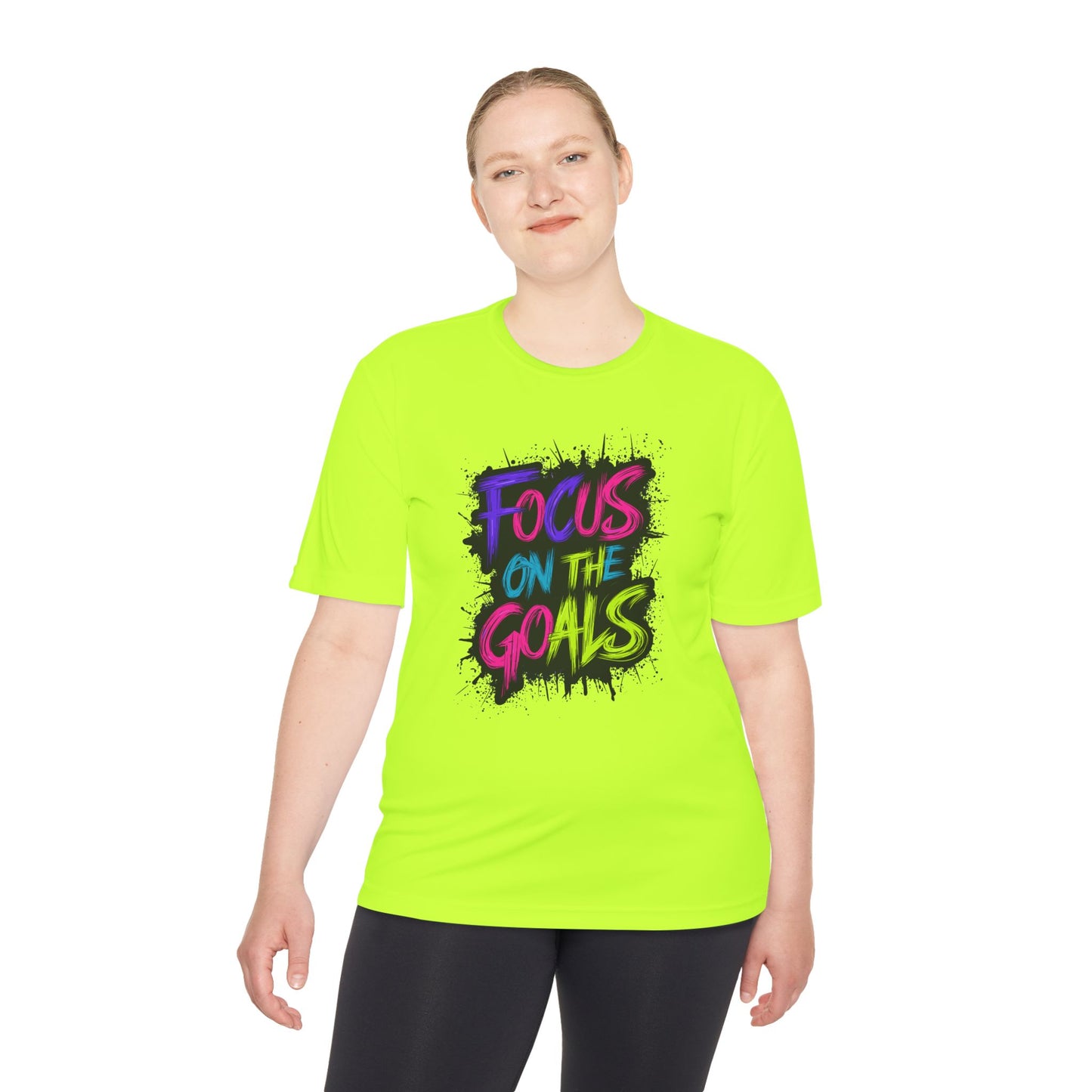 Colorful Motivational Fitness Tee for Active Lifestyle, Gym Shirt, Workout Shirt, Gift for Athletes, Focus on the Goals