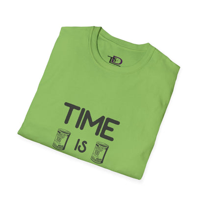 Inspirational Unisex Softstyle T-Shirt - "Time is Money" Statement Tee for Financial Motivators