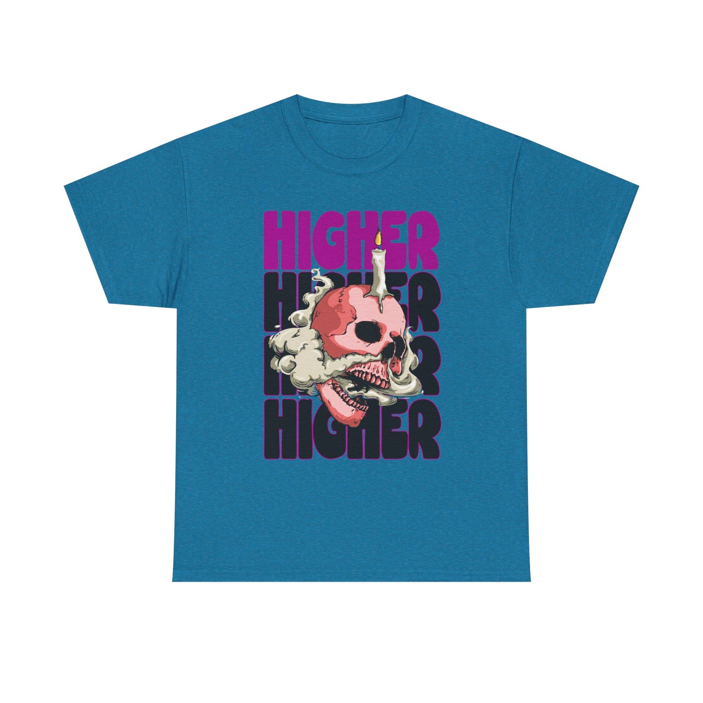 Skull Graphic Tee - "Higher" Unisex Heavy Cotton T-Shirt