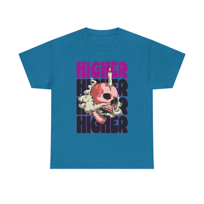 Skull Graphic Tee - "Higher" Unisex Heavy Cotton T-Shirt