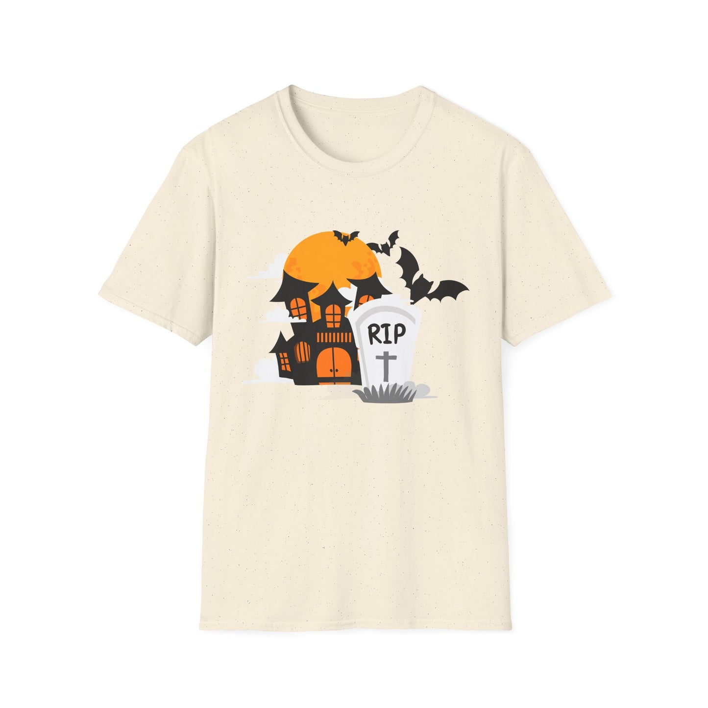Spooky Halloween T-Shirt, Unisex Softstyle Tee, Pumpkin and Haunted House Design, Fun Fall Shirt, Perfect for Halloween Parties, Trick [...]
