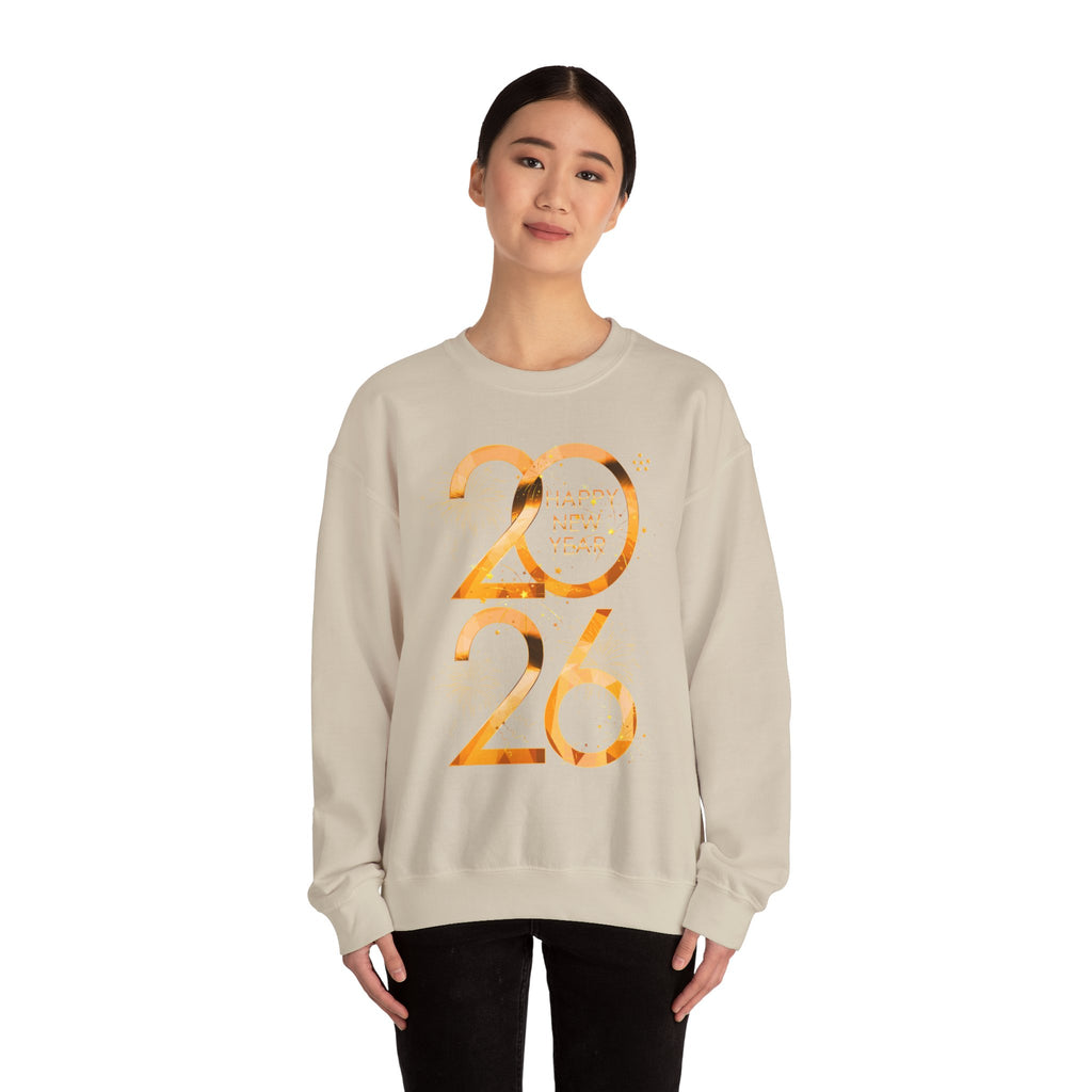 2026 Happy New Year Sweatshirt — Gold Foil Celebration Crewneck