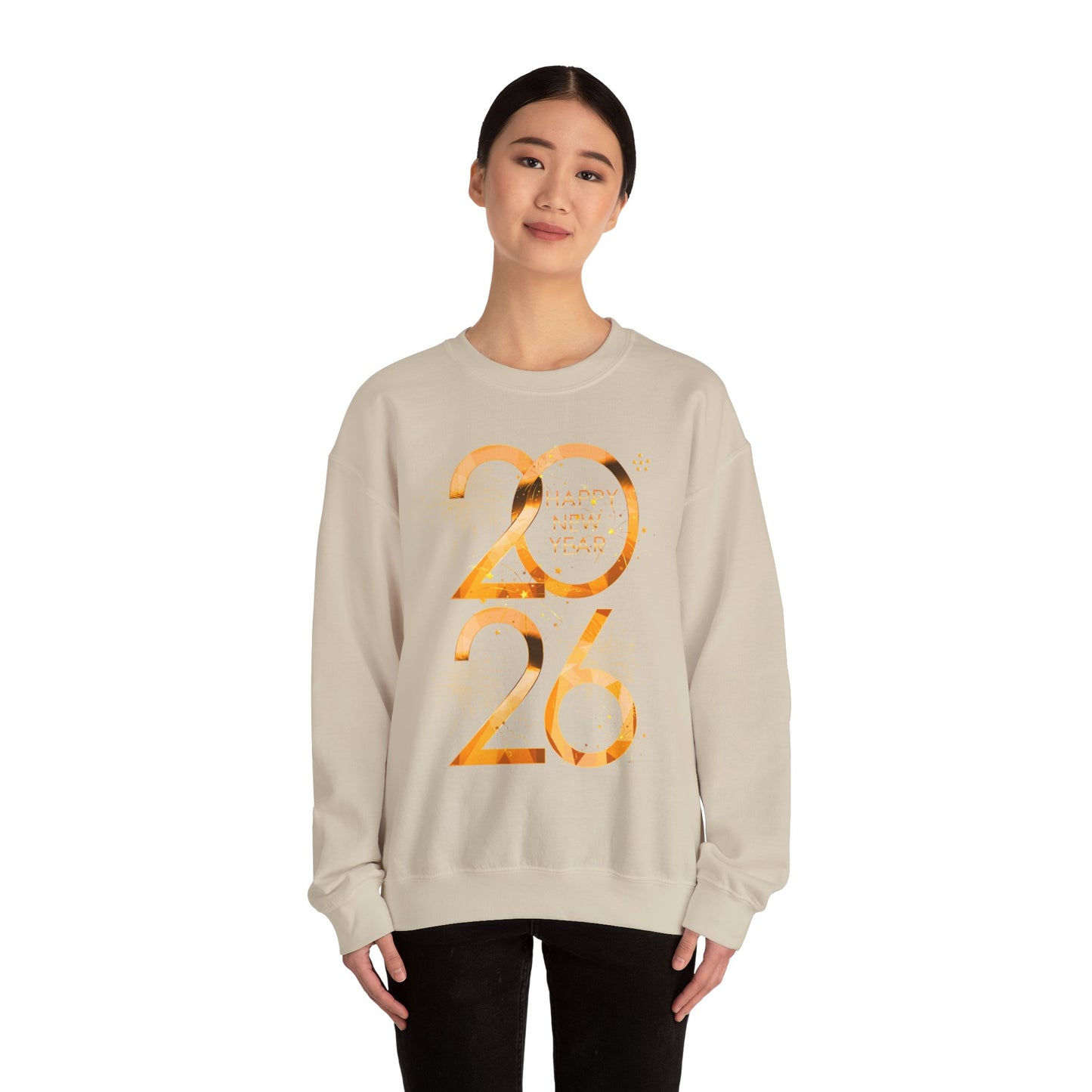 2026 Happy New Year Sweatshirt — Gold Foil Celebration Crewneck