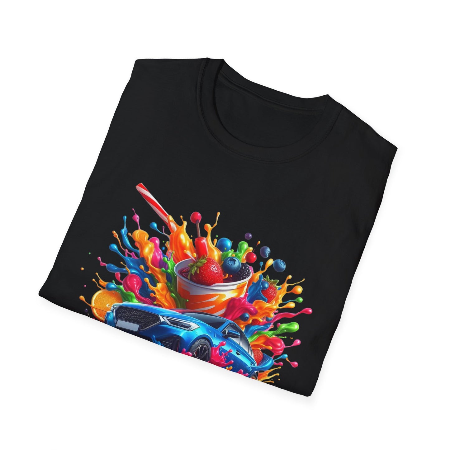 Colorful Drip Art Unisex Softstyle T-Shirt