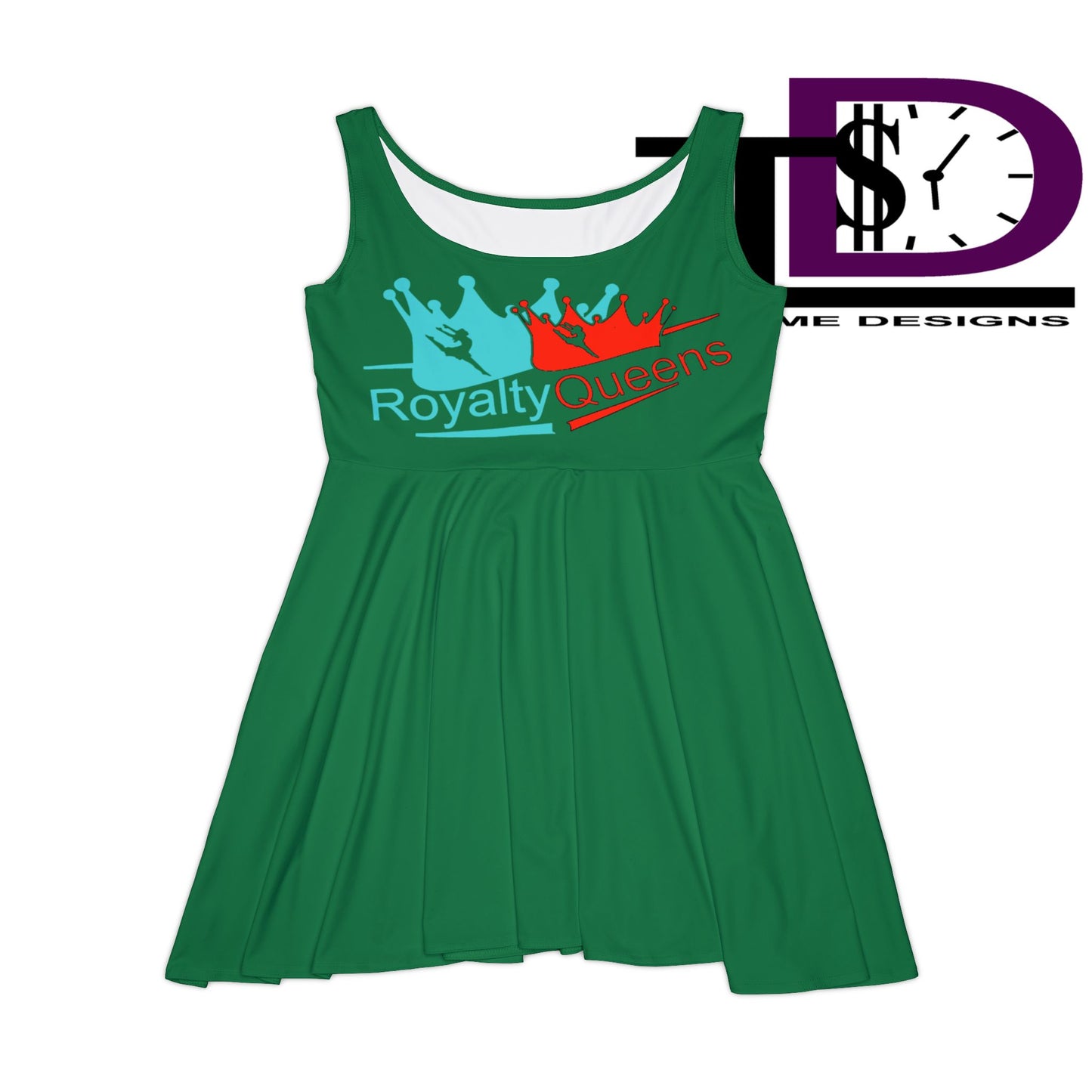 Royalty Skater Dress - Fun and Playful AOP, Perfect for Summer Parties, Festivals, Birthdays, Everyday Wear, Fashionable Casual Dress