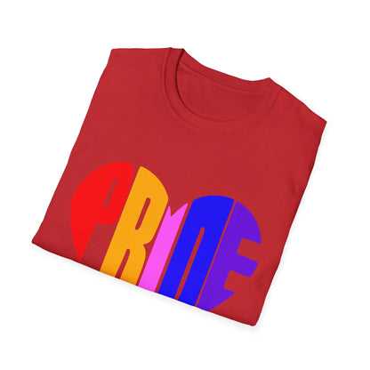 Pride Heart T-Shirt, LGBTQ Apparel, Unisex T-Shirt, Softstyle Tee, Gay Pride Shirt, Celebration Wear, Rainbow Love Tee