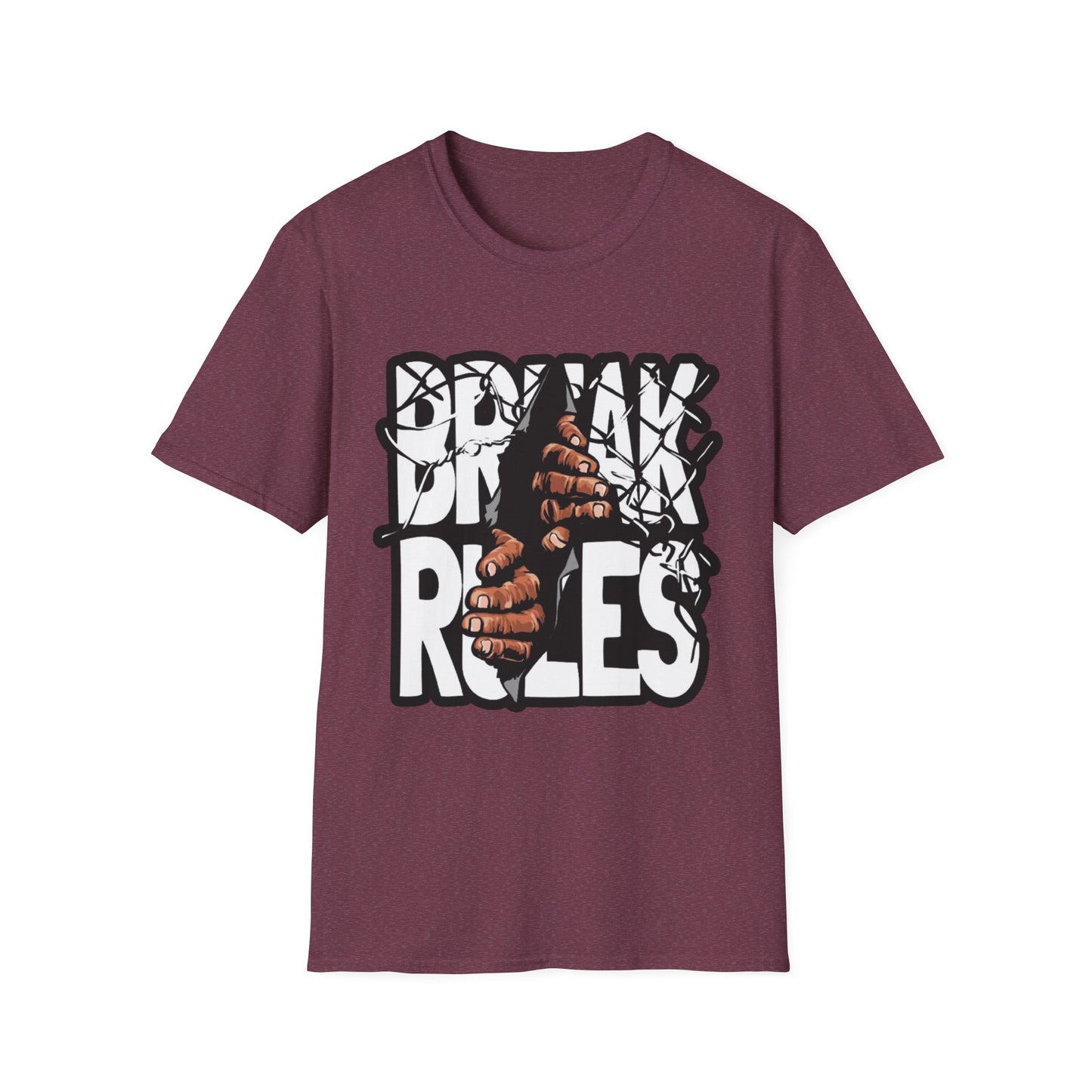 Break Rules Unisex Softstyle T-Shirt - Casual Streetwear Tee for Rebels