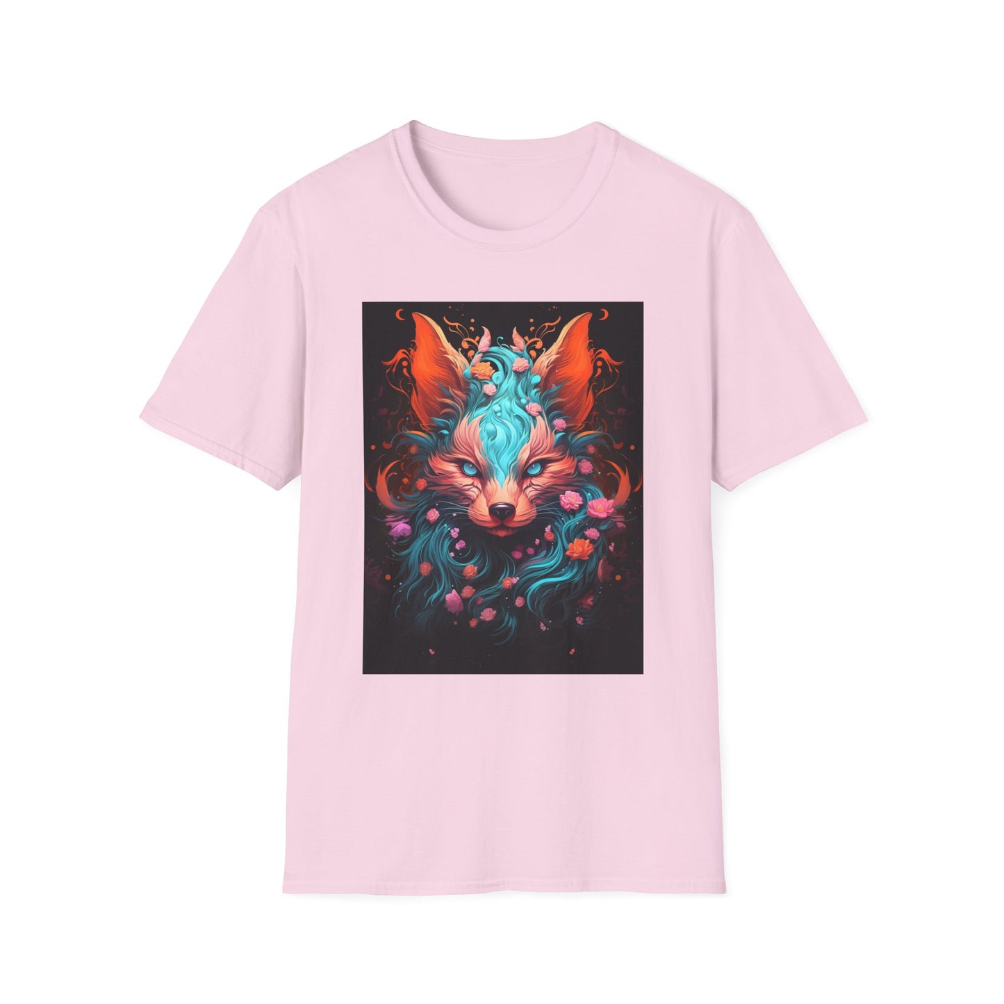 Vibrant Fox Floral Unisex Softstyle T-Shirt
