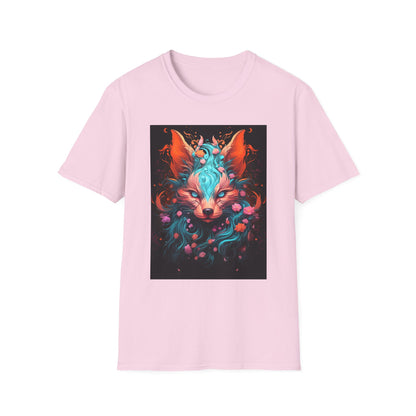 Vibrant Fox Floral Unisex Softstyle T-Shirt