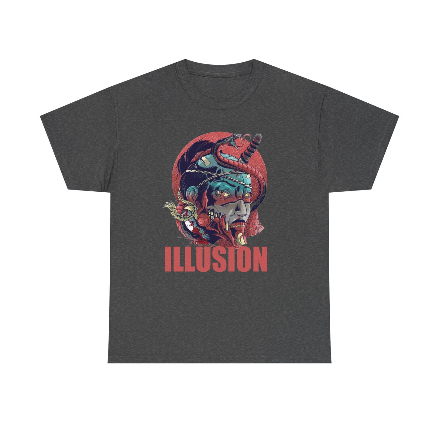 Artistic Unisex Heavy Cotton Tee - 'ILLUSION' Graphic Design