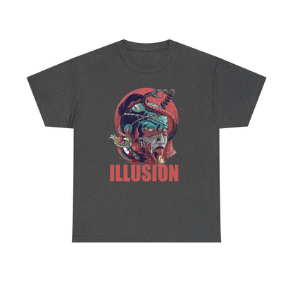 Artistic Unisex Heavy Cotton Tee - 'ILLUSION' Graphic Design