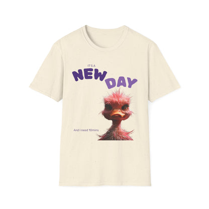 Funny New Day Unisex Softstyle T-Shirt – Perfect for Casual Vibes & Everyday Wear