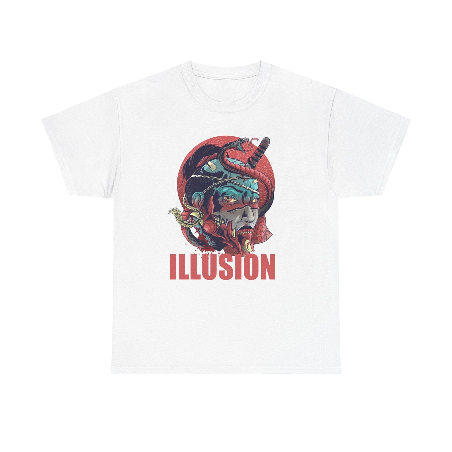 Artistic Unisex Heavy Cotton Tee - 'ILLUSION' Graphic Design